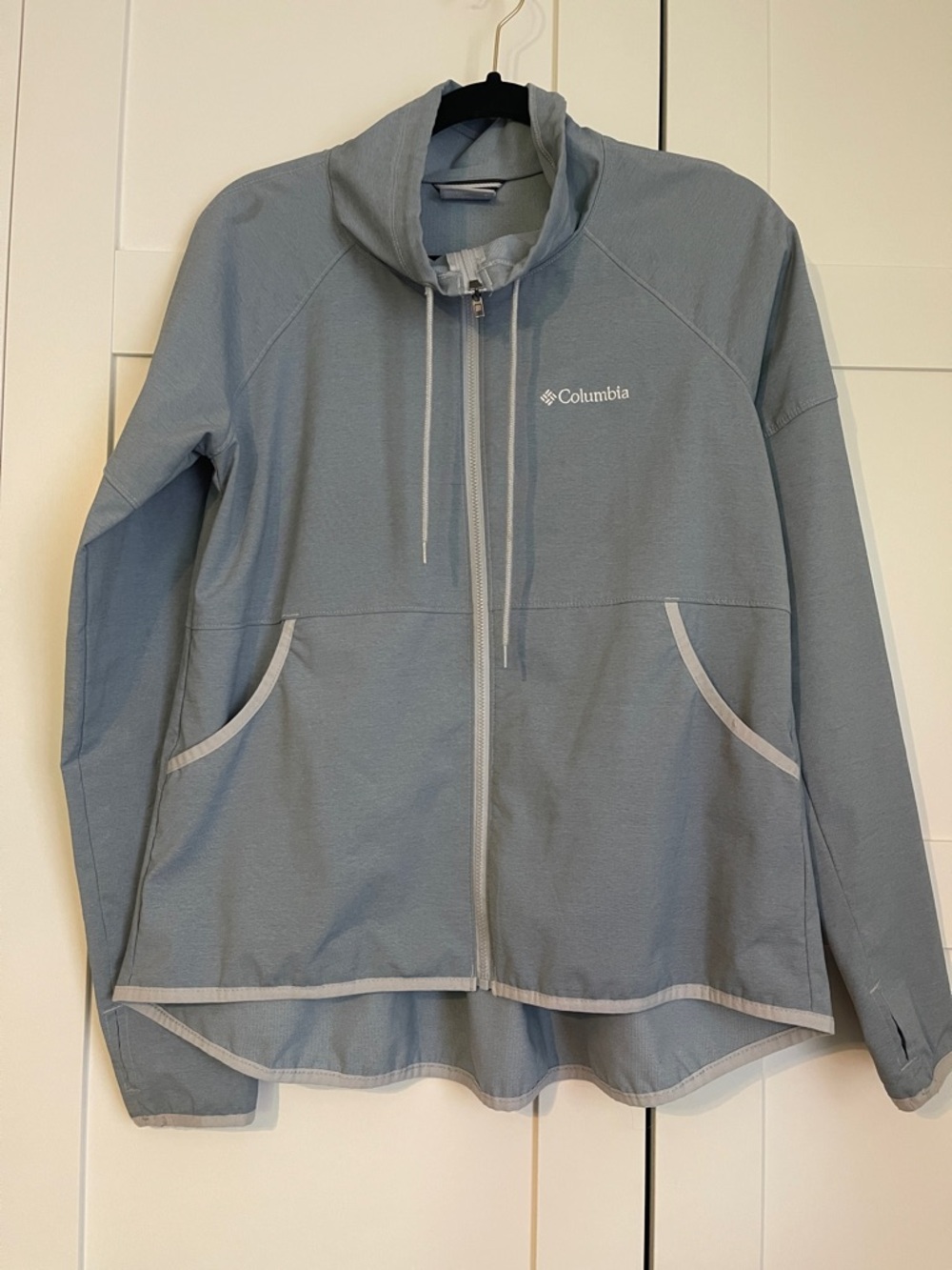 Columbia Light Blue Hooded Full-Zip Jacket